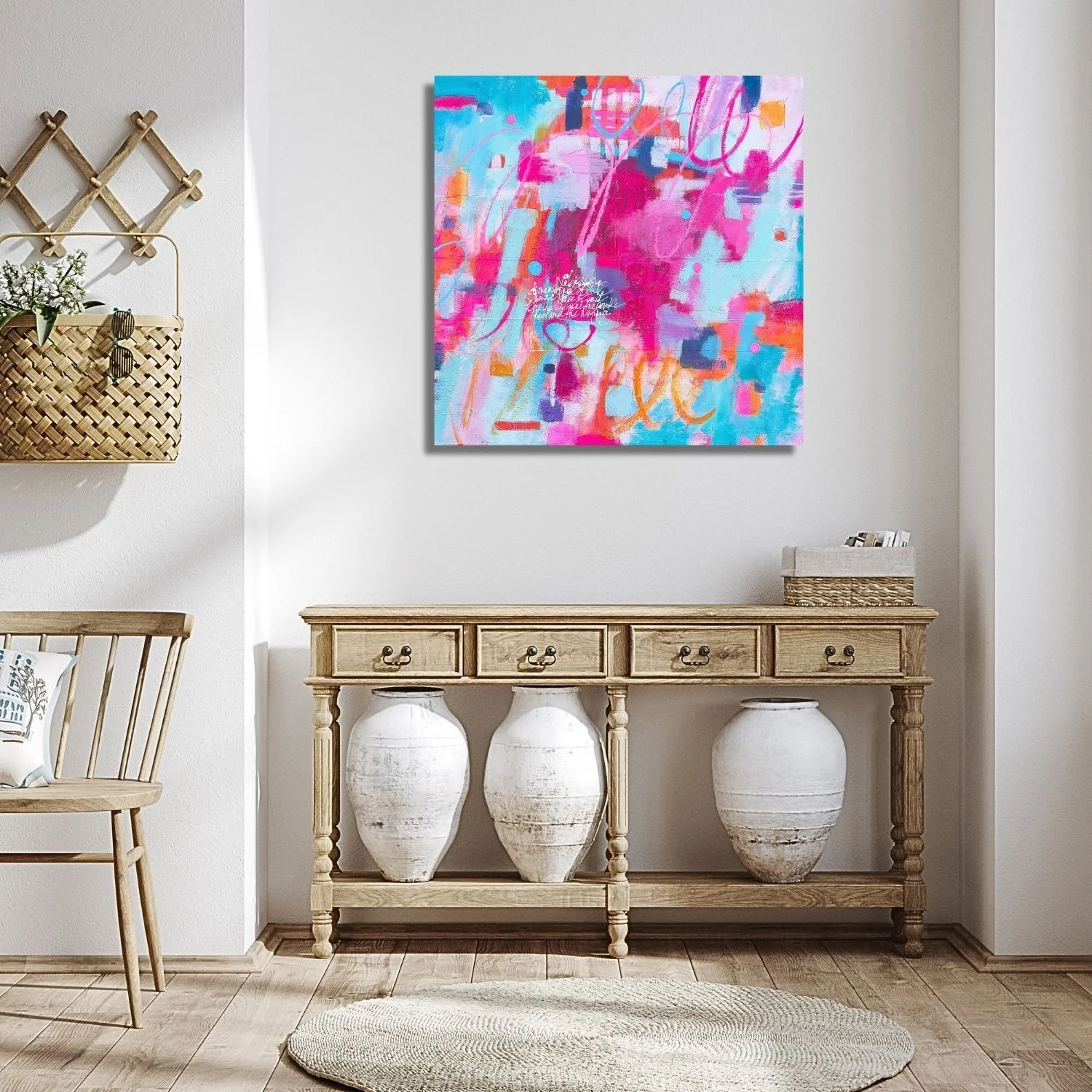 abstract artwork Unboxable in a classy entrance wall