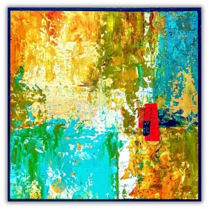 Abstract painting “Quiver” by Isa Dor, delicate composition with subtle movement