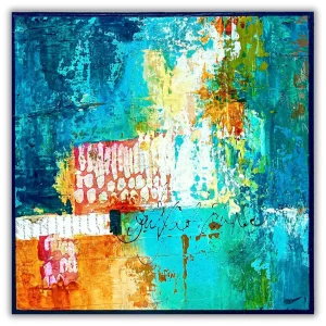 Abstract painting "Passages" by Isa Dor, rhythmic composition suggesting movement and transition