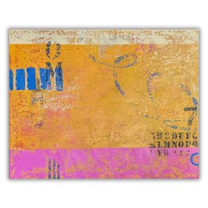 contemporain abstract painting Overlay by Isa Dor, three horizontal open spaces and layers